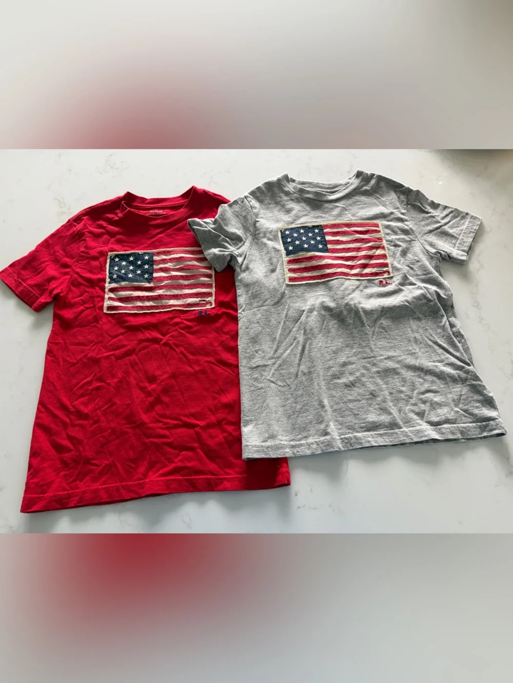 Ralph Lauren Kids Flag Tee - Red & Gray